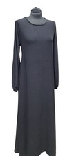 Black Jersey Cotton abaya dress maxi islamic dress Black 