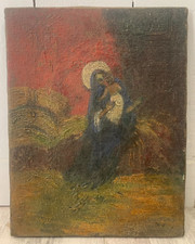 Portrait Virgin and Child Signature Trace Christians Bible Jesus Christ Bible