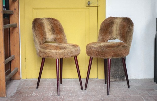 Paire chaises moumoute - de,