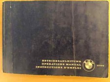 BMW 1500 Owner's Manual, Instructions d'emploi, Owners Manual Original 1962
