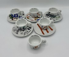 illy collection 2004 Espresso Padraig Timoney Pen Test! EUC. 6 Cups w/ 5 Saucers