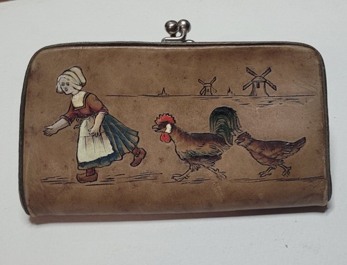 Ancien porte monnaie cuir - ancien,
