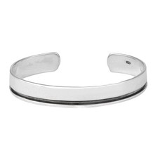 Silverly Argent poli oxyde Ligne reglable Cuff Bracelet