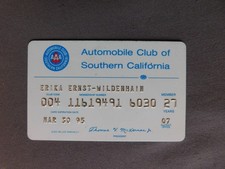 Magnetic Member Card - Automobile Club of Southern California  30-03-1995