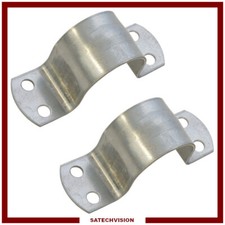 2 Colliers de Mât Ø 48 mm en Acier pour Fixation Mât d'Antenne SAT & TNT