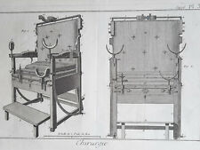 SURGERY Encyclopedia Diderot ENGRAVING Chair MEDICINE XVIII°