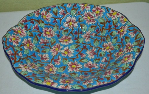 Large hand decorated longwy - large,