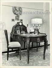 1961 Press Photo Louis XV bureau plat on display at Mint Museum - lrb10588