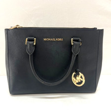 MICHAEL KORS Black Saffiano Leather Tote Handbag 12X9"