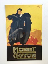 MONET GOYON MOTORCYCLE OFFSET LITHOGRAPH ON PAPER  