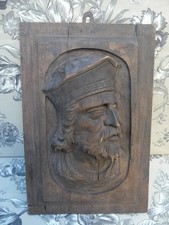 Bas Relief  en Bois sculpté ROI de France ? xix éme fendue voir photos 30cmX20cm