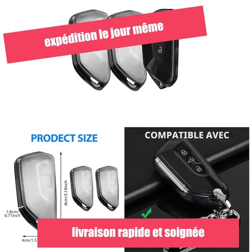 étui clé voiture tpu - clé,