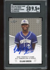 2021 Leaf Perfect Game #19 Elijah Green Auto SGC 9.5./10 Auto