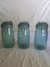 Lot of 3 Vintage L’ideale Jars, Antique Glass Jars 1 Liter 