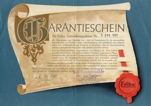 117 421 ddr garantie billet - 117/421,