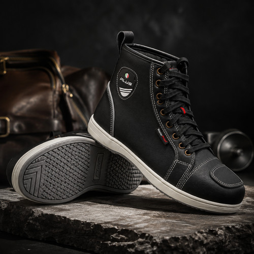 Plus bottes moto biker cuir - plus,