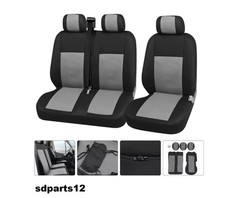 Pour VW Transporter T4 Housses de Siege Couvre-Siege Tissu Gris de Qualite 2+1