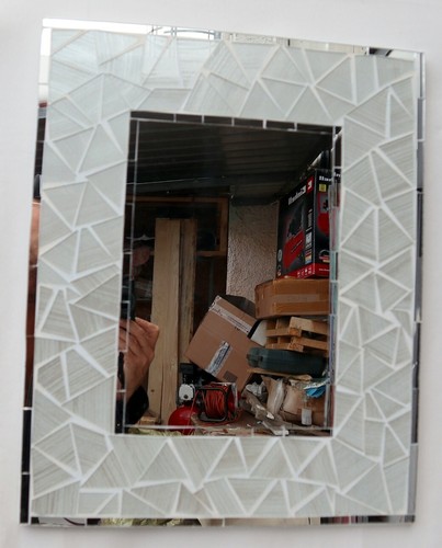 Miroir bois mosaïque - bois,