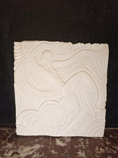 Grand Bas-relief Art Déco "Folies Bergères" - Maurice Picaud - 48x47cm -Blanc