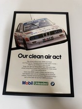 FRAMED Original E30 BMW M3 BTCC Mobil 1 Magazine Advert Poster Man Cave Retro