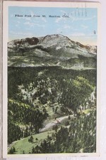Colorado CO Mt Manitou Pikes Peak Postcard Old Vintage Card View Standard Postal