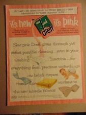 1955 Pink dreft detergent vintage print ad