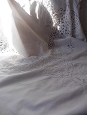ANCIENNE NAPPE COTON BLANC