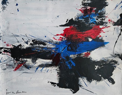 Peinture huile abstraite - à, l'huile