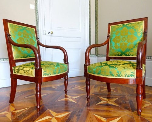 Paire fauteuils acajou - acajou,