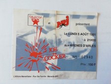 Joe Cocker Concert Collector Ticket August 5, 1991 Arles Arenas