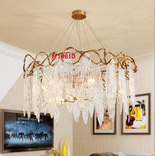 Luxury Tree Branches Large Ice Crystal Chandelier Lighting Bronze Pendant Fixtur