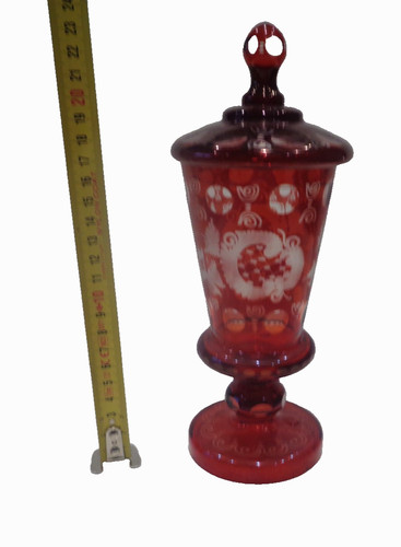 Drageoir covered vase red - vase, in
