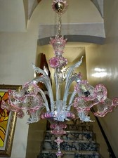 Lustre vintage rose et blanc