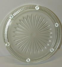 *DESSOUS DE PLAT VERRE Pressé moulé Une étoile au centre Marqué VA pour VERLYS