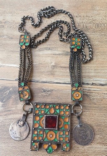 Collier argent ethnique - collier,