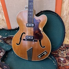 Vintage 1959 1960 Hofner President Thinline Thin Natural Electric Guitar w/ OHSC