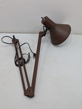 Vintage Brown Articulated Drafting Table Lamp Light Fase Made in Spain MCM Shade