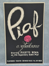 JULIET KOKA AS EDITH PIAF VINTAGE SERIGRAPH LITHOGRAPH POSTER PLAYHOUSE THEATER