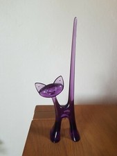 SUPPORT PORTE BIJOUX BAGUES BAGUIER CHAT VINTAGE PLASTIQUE KOZIOL