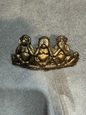 3 Petits Singes En Bronze 
