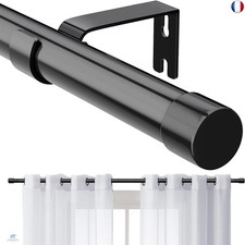 Tringle à Rideaux, 76-157cm Tringle à Rideau Extensible avec Boutons Cap avec S