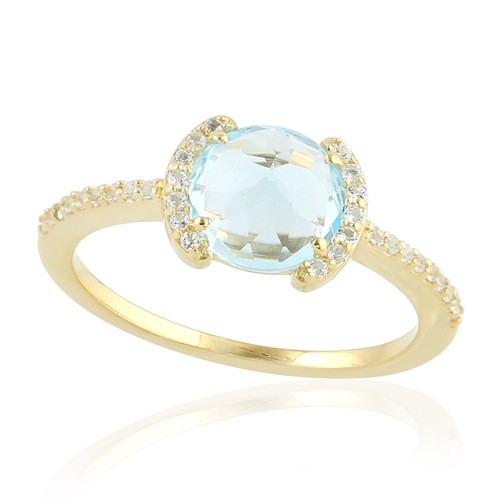 Bague topaze bleue argent - bague,