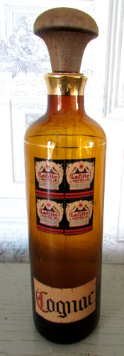 Bouteille vide verre - , ambre