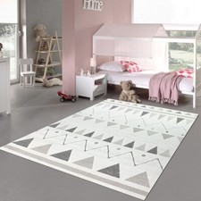 Tapis chambre enfant salle de jeux effet 3d à motifs crème