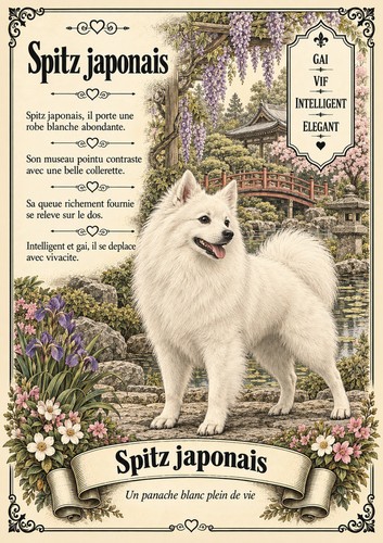 Affiche spitz japonais - affiche,