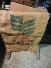 3 anciens sac toile jute café