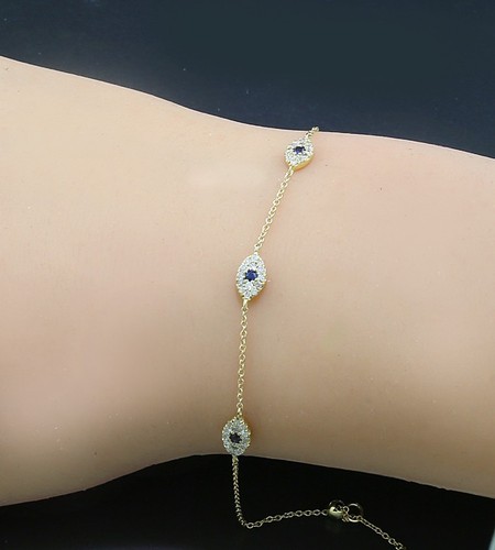 Bracelet saphir brillant œil - bracelet,