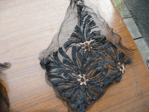 Antique black tulle - black,