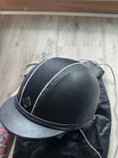 6 3/4" Charles Owen Ayr8 Custom Leather Look Helmet Navy