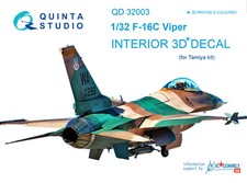 Intérieur imprimé et coloré Quinta Studio 1/32 F-16C sur papier autocollant...
